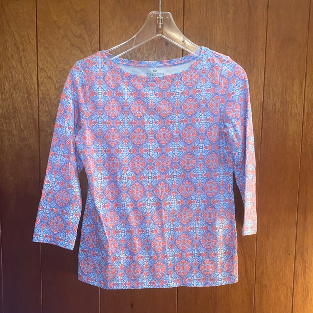 Talbots printed long sleeve extra small shirt